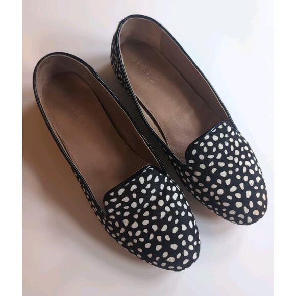 J. CREW Flats Womens Size 8 Animal Print Leopard Calf Hair Loafers Shoes - Picture 1 of 10
